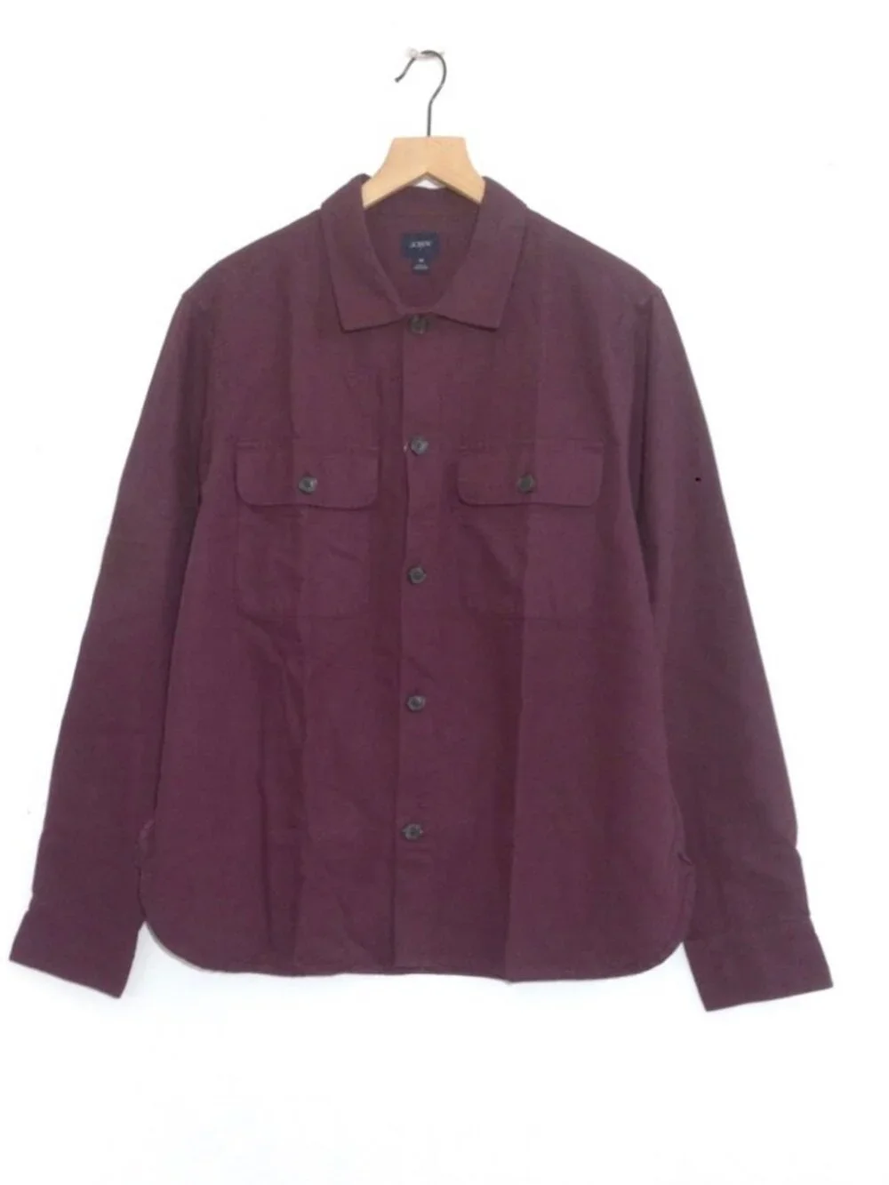 J.Crew Men’s Burgundy Cotton Button-up Shirt Fall 26 Sample - Med - NWT